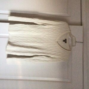 Style & Co. V-Neck Cable Knit Sweater - Cream